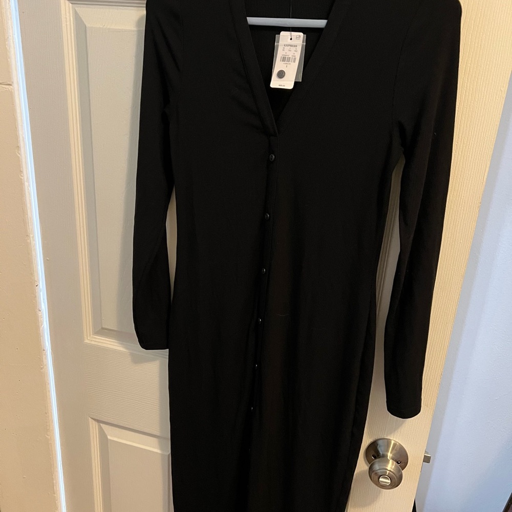 Express Black V-Neck Sheath Dress